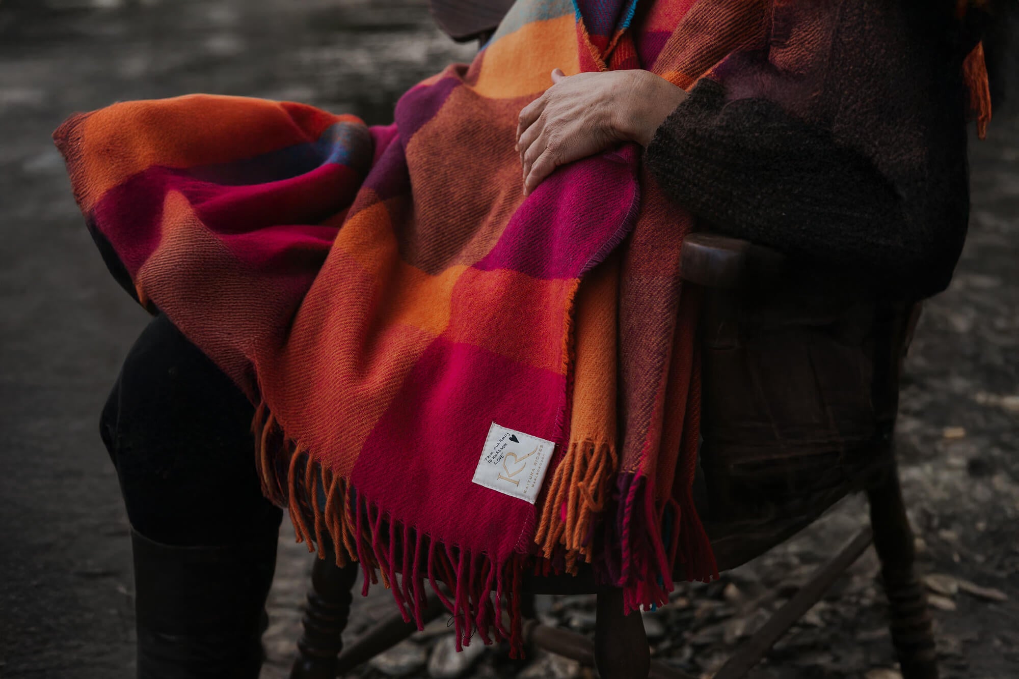 Kaituna Ridges - Woollen Blanket - Bright Check Block